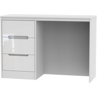 Product photograph of Monaco White Gloss 3 Drawer Desk from Choice Furniture Superstore