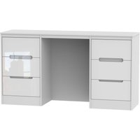 Product photograph of Monaco White Gloss 6 Drawer Double Dressing Table from Choice Furniture Superstore