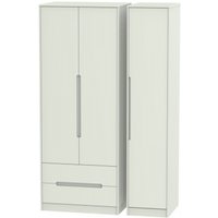 Product photograph of Monaco Cashmere 3 Door Tall Triple Wardrobe - Lhf 2 Drawers from Choice Furniture Superstore