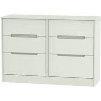 Product photograph of Monaco Cashmere Matt 6 Drawer Midi Chest from Choice Furniture Superstore