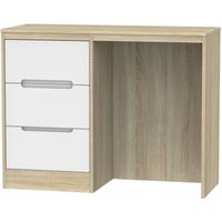 Product photograph of Monaco White And Oak Effect 3 Drawer Single Dressing Table from Choice Furniture Superstore