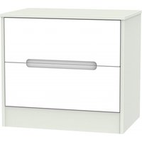 Product photograph of Monaco White And Cashmere 2 Drawer Midi Chest from Choice Furniture Superstore