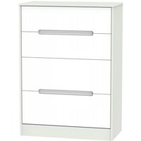 Product photograph of Monaco White And Cashmere 4 Drawer Deep Chest from Choice Furniture Superstore