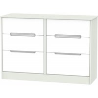 Product photograph of Monaco White And Cashmere 6 Drawer Midi Chest from Choice Furniture Superstore