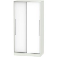 Product photograph of Monaco White And Cashmere 2 Door Sliding Wardrobe from Choice Furniture Superstore