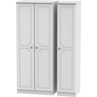 Product photograph of Pembroke White 3 Door Triple Wardrobe from Choice Furniture Superstore