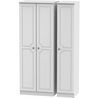 Product photograph of Pembroke White 3 Door Tall Triple Wardrobe from Choice Furniture Superstore