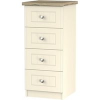 Product photograph of Vienna Cream 4 Drawer Narrow Chest from Choice Furniture Superstore
