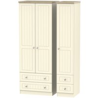 Product photograph of Vienna Cream 3 Door Tall Triple Wardrobe - 4 Drawers from Choice Furniture Superstore