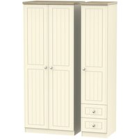 Product photograph of Vienna Cream 3 Door Triple Wardrobe - Rhf 2 Drawers from Choice Furniture Superstore