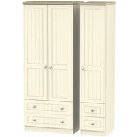 Product photograph of Vienna Cream 3 Door Triple Wardrobe - 4 Drawers from Choice Furniture Superstore