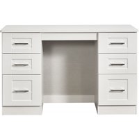 Product photograph of York White 6 Drawer Double Dressing Table from Choice Furniture Superstore