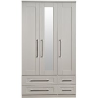 Product photograph of York Cashmere 3 Door Tall Combi Wardrobe - 1 Mirror from Choice Furniture Superstore