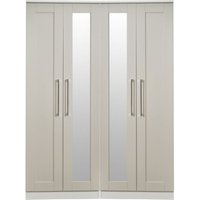 York 4 Door Tall Mirror Wardrobe