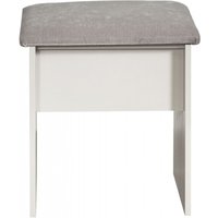 Product photograph of York White Padded Dressing Stool from Choice Furniture Superstore