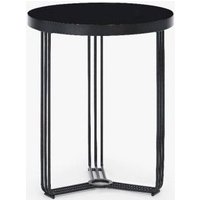 Product photograph of Finn Black Glass Round Side Table from Choice Furniture Superstore