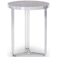 Product photograph of Finn Dark Stone And Chrome Metal Round Side Table from Choice Furniture Superstore