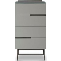 Product photograph of Alberto Grey And Chrome Metal 4 Drawer Narrow Chest from Choice Furniture Superstore