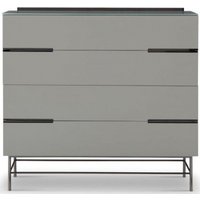 Product photograph of Alberto Grey And Chrome Metal 4 Drawer Chest from Choice Furniture Superstore