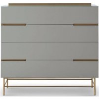 Product photograph of Alberto Grey And Brass Metal 4 Drawer Chest from Choice Furniture Superstore