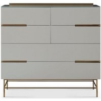 Product photograph of Alberto Grey And Brass Metal 6 Drawer Chest from Choice Furniture Superstore