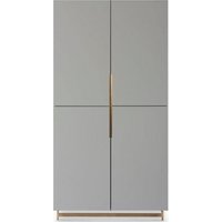 Product photograph of Alberto Grey And Brass Metal 2 Door Wardrobe from Choice Furniture Superstore