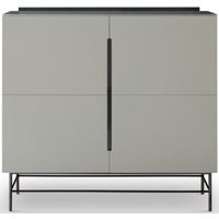 Product photograph of Alberto Grey And Chrome Metal 2 Door Small Sideboard - 110cm from Choice Furniture Superstore
