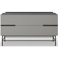 Product photograph of Alberto Grey And Chrome Metal Low Sideboard - 110cm from Choice Furniture Superstore