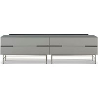 Product photograph of Alberto Grey And Chrome Metal Low Sideboard - 220cm from Choice Furniture Superstore