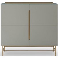 Product photograph of Alberto Grey And Brass Metal 2 Door Small Sideboard - 110cm from Choice Furniture Superstore