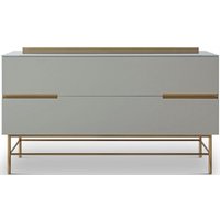 Product photograph of Alberto Grey And Brass Metal Low Sideboard - 110cm from Choice Furniture Superstore