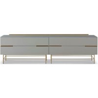 Product photograph of Alberto Grey And Brass Metal Low Sideboard - 220cm from Choice Furniture Superstore