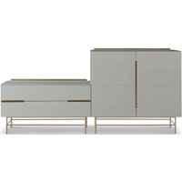 Product photograph of Alberto Grey And Brass Metal Combo Sideboard from Choice Furniture Superstore