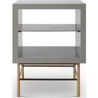 Product photograph of Alberto Grey And Brass Metal Side Table from Choice Furniture Superstore