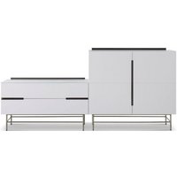 Product photograph of Alberto White And Chrome Metal Combo Sideboard from Choice Furniture Superstore