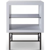Product photograph of Alberto White And Chrome Metal Side Table from Choice Furniture Superstore
