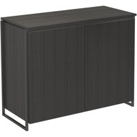 Product photograph of Federico Wenge 2 Door Small Sideboard With Black Metal Frame from Choice Furniture Superstore