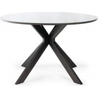 Product photograph of Bentley Designs Hirst Grey Painted Tempered Glass 4 Seater Round Dining Table from Choice Furniture Superstore