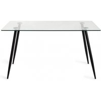 Product photograph of Bentley Designs Martini Clear Tempered Glass 6 Seater Dining Table from Choice Furniture Superstore