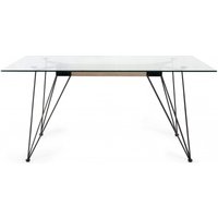 Product photograph of Bentley Designs Miro Clear Tempered Glass 6 Seater Dining Table from Choice Furniture Superstore