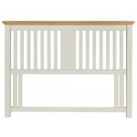 Product photograph of Bentley Designs Hampstead Soft Grey And Pale Oak 4ft 6in Double Slatted Headboard from Choice Furniture Superstore