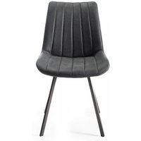 Product photograph of 2 X Bentley Designs Fontana Dark Grey Faux Suede Fabric Dining Chair With Grey Legs from Choice Furniture Superstore