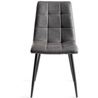 Product photograph of 2 X Bentley Designs Mondrian Dark Grey Faux Leather Dining Chair With Black Legs from Choice Furniture Superstore