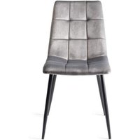 Product photograph of 2 X Bentley Designs Mondrian Grey Velvet Fabric Dining Chair With Black Legs from Choice Furniture Superstore