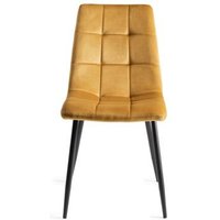 Product photograph of 2 X Bentley Designs Mondrian Mustard Velvet Fabric Dining Chair With Black Legs from Choice Furniture Superstore