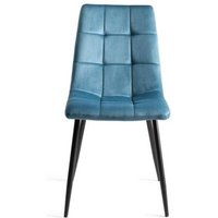 Product photograph of 2 X Bentley Designs Mondrian Petrol Blue Velvet Fabric Dining Chair With Black Legs from Choice Furniture Superstore