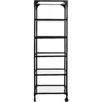 Product photograph of Nordal Balance Black And Glass Bookcase from Choice Furniture Superstore