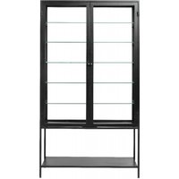 Product photograph of Nordal Mondo Black 2 Door Glass Display Cabinet from Choice Furniture Superstore