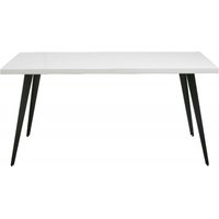 Product photograph of Nordal Blanca White Shiny Herringbone Dining Table - 6 Seater from Choice Furniture Superstore