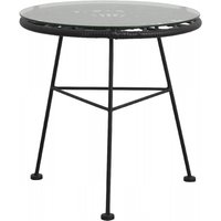 Product photograph of Nordal Alba Black Garden Table With Glass Top from Choice Furniture Superstore